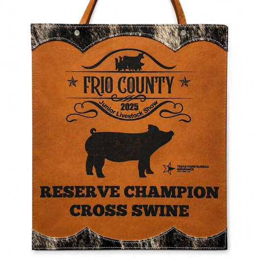 Custom Leather & Cowhide Champion Banner