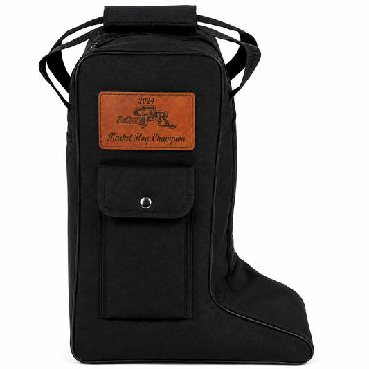 BOOT TRAVEL BAG WITH CUSTOM LEATHER PATCH